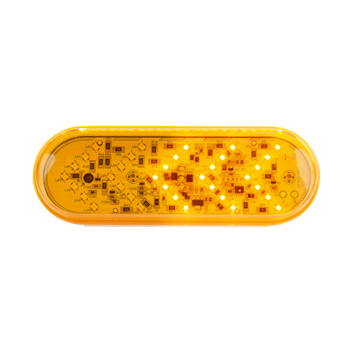 35 LED 6" Oval Sequential Turn Signal Light - Amber LED/Amber Lens - Thumbnail 2