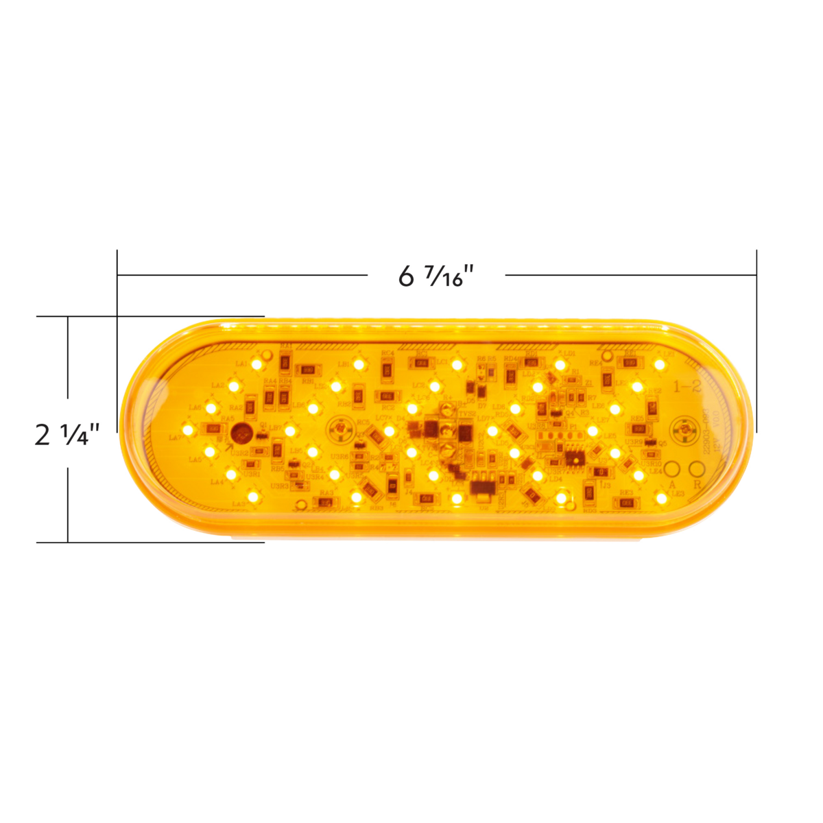 35 LED 6" Oval Sequential Turn Signal Light - Amber LED/Amber Lens - Thumbnail 8
