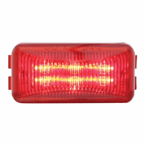 6 LED Rectangular Light (Clearance/Marker) - Red LED/Red Lens