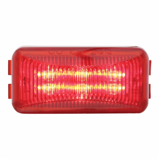 6 LED Rectangular Light (Clearance/Marker) - Red LED/Red Lens (Bulk)