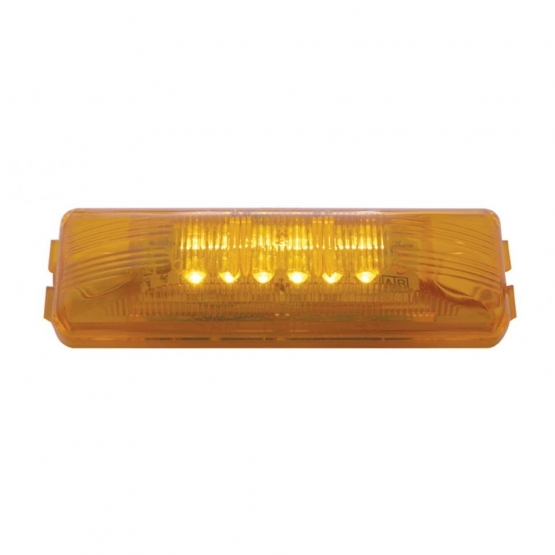 12 LED Rectangular Light (Clearance/Marker) - Amber LED/Amber Lens - Thumbnail 3