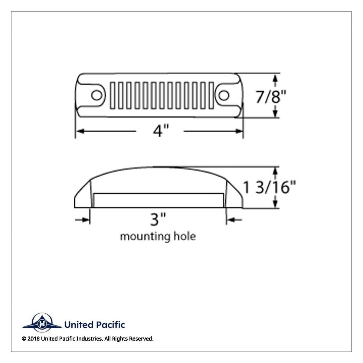 6 LED Rectangular Streamline Light (Clearance/Marker) - Amber LED/Amber Lens - Thumbnail 4