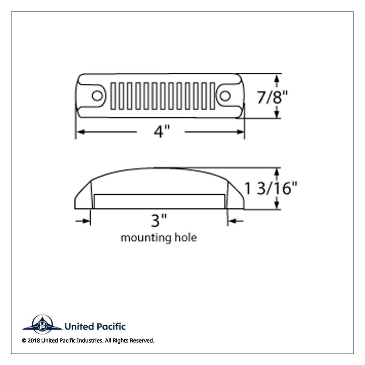 6 LED Rectangular Streamline Light (Clearance/Marker) - Amber LED/Amber Lens - Thumbnail 5