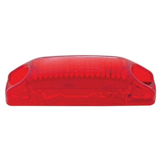 6 LED Rectangular Streamline Light (Clearance/Marker) - Red LED/Red Lens - Thumbnail 3