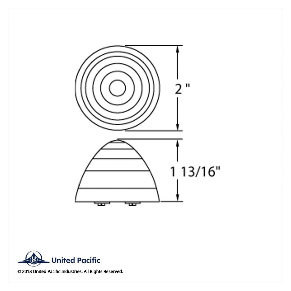 9 LED 2" Round Beehive Light (Clearance/Marker) - Amber LED/Amber Lens - Thumbnail 3