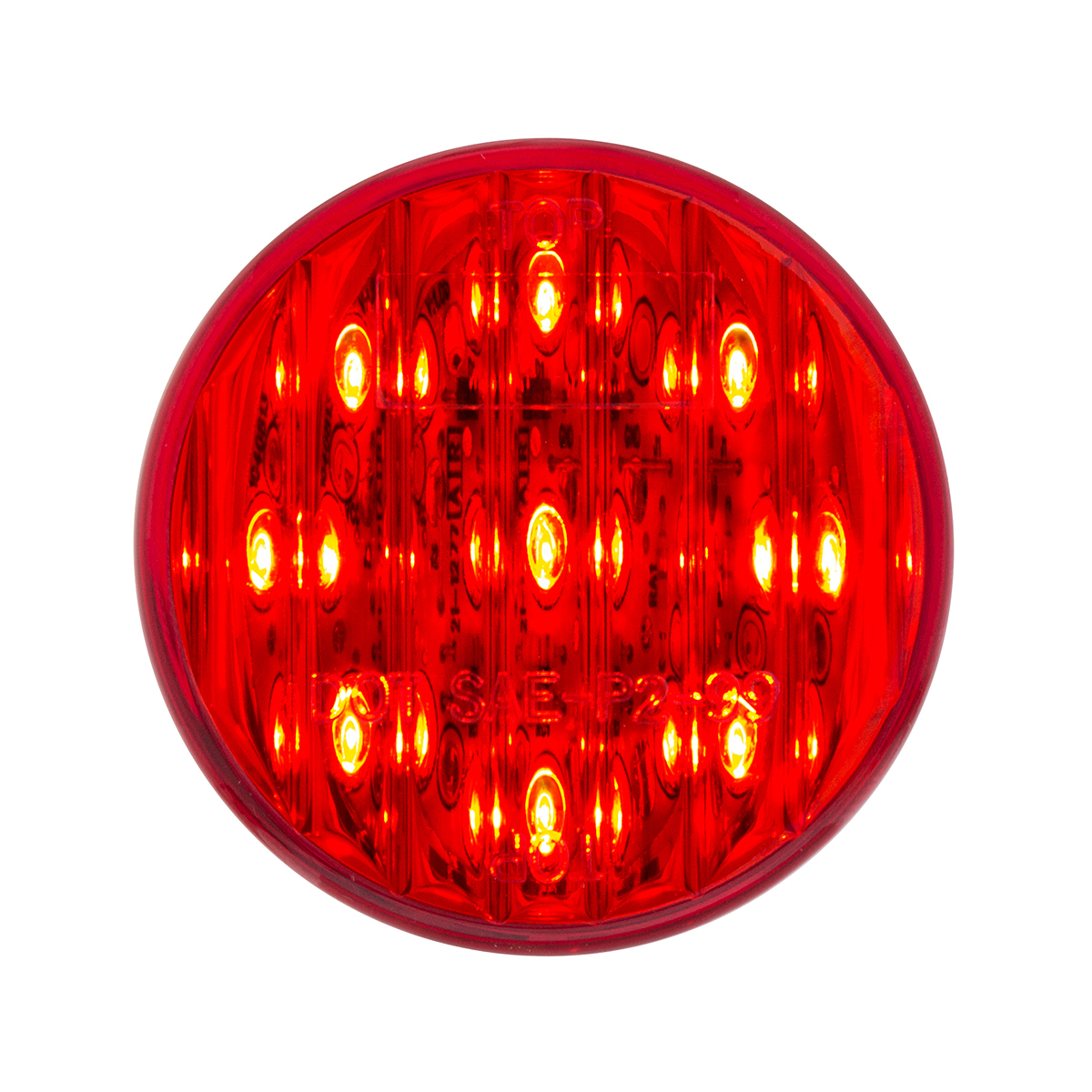 9 LED 2" Round Light (Clearance/Marker) - Red LED/Red Lens - Thumbnail 7