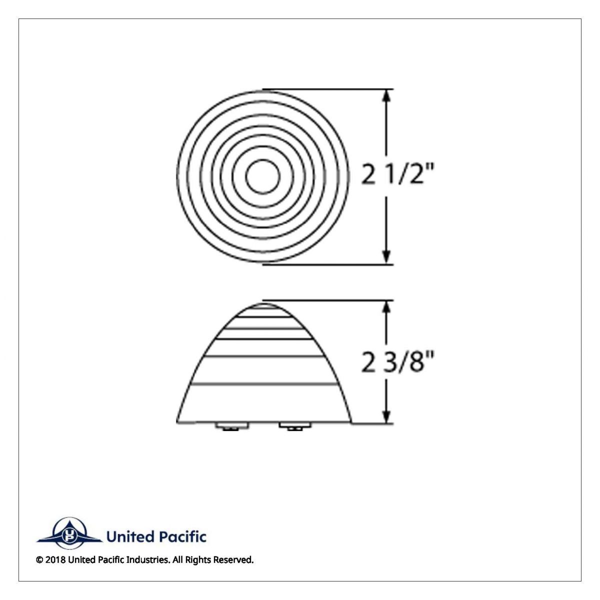 13 LED 2.5" Round Beehive Light (Clearance/Marker) - Red LED/Red Lens - Thumbnail 3