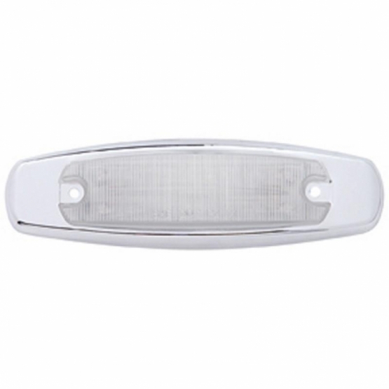 12 LED Rectangular Light (Clearance/Marker) With Chrome Bezel - Amber LED/Clear Lens - Thumbnail 2