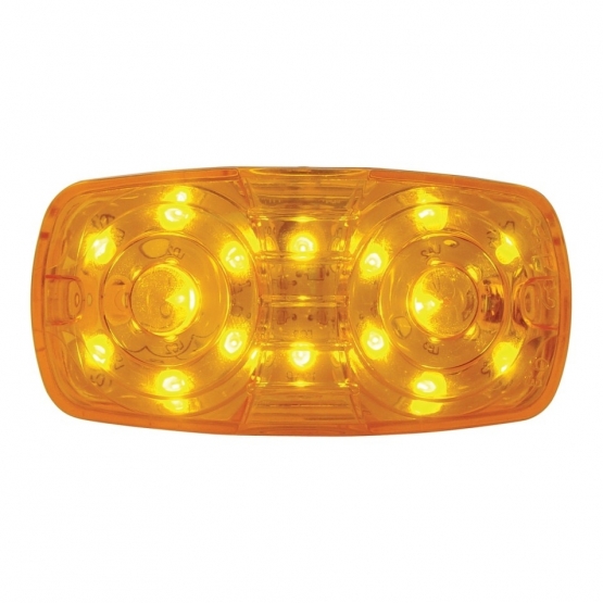 16 LED 4" X 2" Rectangular Light (Clearance/Marker)- Amber LED/Amber Lens