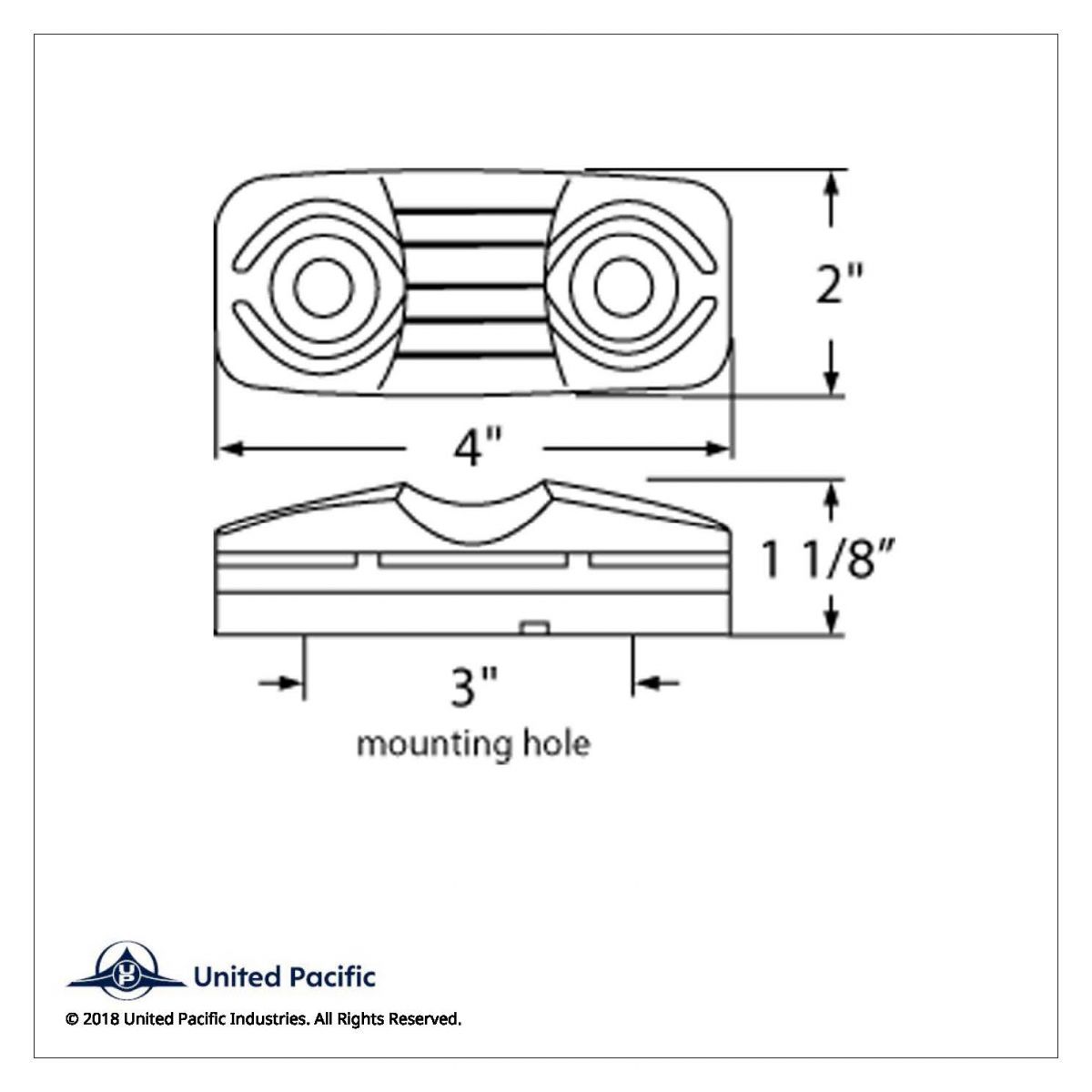 16 LED 4" X 2" Rectangular Light (Clearance/Marker)- Amber LED/Amber Lens - Thumbnail 4