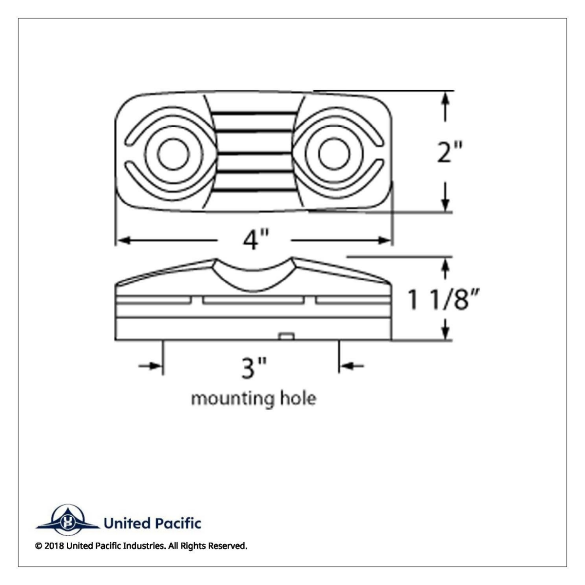 16 LED 4" X 2" Rectangular Light (Clearance/Marker)- Amber LED/Amber Lens - Thumbnail 5