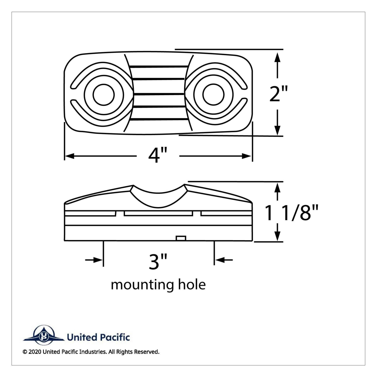 16 LED 4" X 2" Rectangular Light (Clearance/Marker)- Red LED/Red Lens - Thumbnail 5