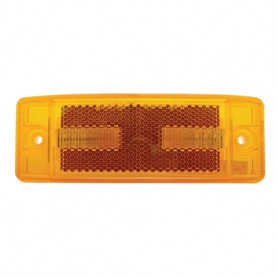 16 LED Rectangular Clearance/Marker Light With Reflex Lens - Amber LED/Amber Lens