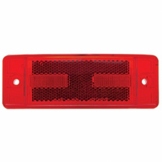 16 LED Rectangular Clearance/Marker Light With Reflex Lens - Red LED/Red Lens
