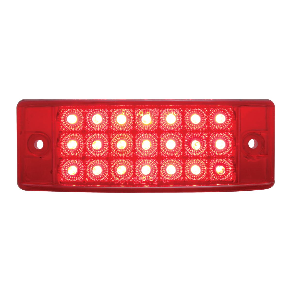 21 LED Reflector Rectangular Light (Clearance/Marker) - Red LED/Red Lens