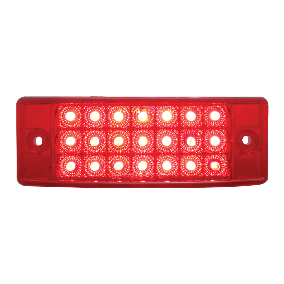 21 LED Reflector Rectangular Light (Clearance/Marker) - Red LED/Red Lens - Thumbnail 4