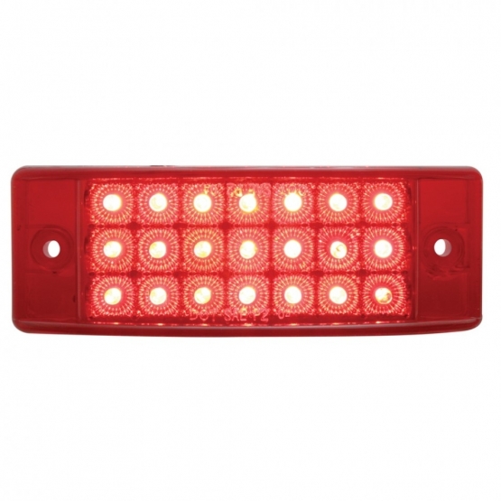 21 LED Reflector Rectangular Light (Clearance/Marker) - Red LED/Red Lens (Bulk)