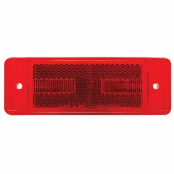 8 LED Rectangular Light (Clearance/Marker) With Reflex Lens - Red LED/Red Lens