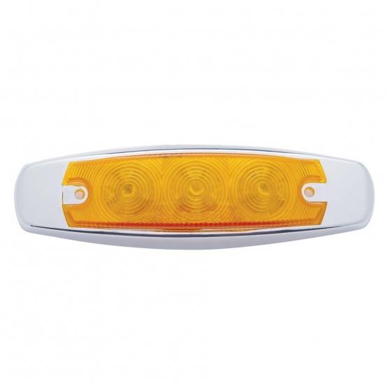15 LED Rectangular Light With Bezel (Clearance/Marker) - Amber LED/Amber Lens - Thumbnail 2