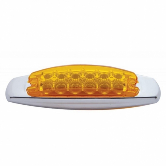 12 LED Reflector Rectangular Light With Bezel (Clearance/Marker) - Amber LED/Amber Lens - Thumbnail 3