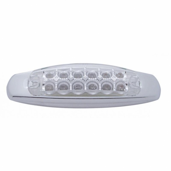 12 LED Reflector Rectangular Light With Bezel (Clearance/Marker) - Amber LED/Clear Lens (Bulk) - Thumbnail 3