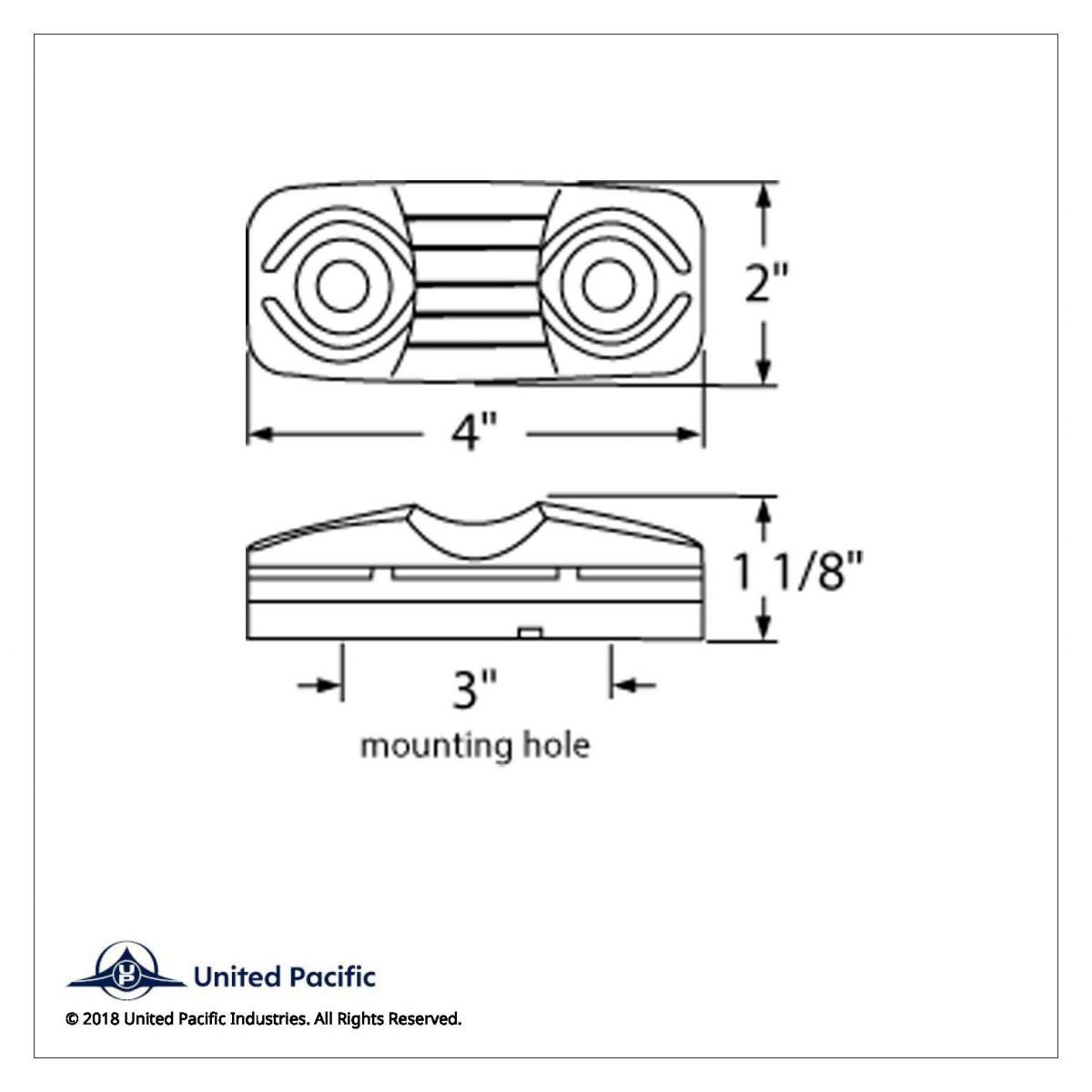 14 LED Reflector Rectangular Light (Clearance/Marker) - Amber LED/Amber Lens - Thumbnail 6