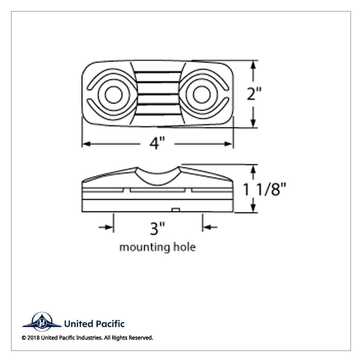 14 LED Reflector Rectangular Light (Clearance/Marker) - Red LED/Red Lens - Thumbnail 4