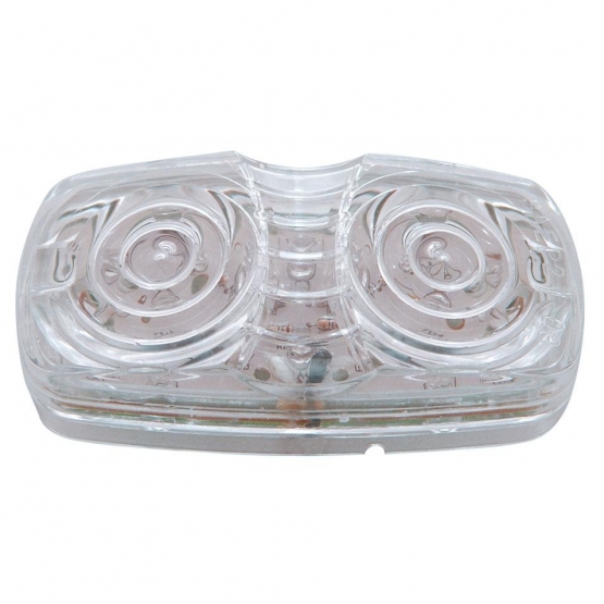 16 LED 4" X 2" Rectangular Light (Clearance/Marker)- Amber LED/Clear Lens - Thumbnail 2