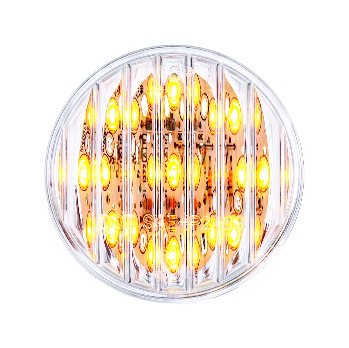 9 LED 2" Round Light (Clearance/Marker) - Amber LED/Clear Lens