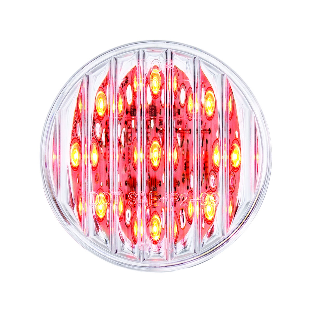 9 LED 2" Round Light (Clearance/Marker) - Red LED/Clear Lens (Bulk) - Thumbnail 7