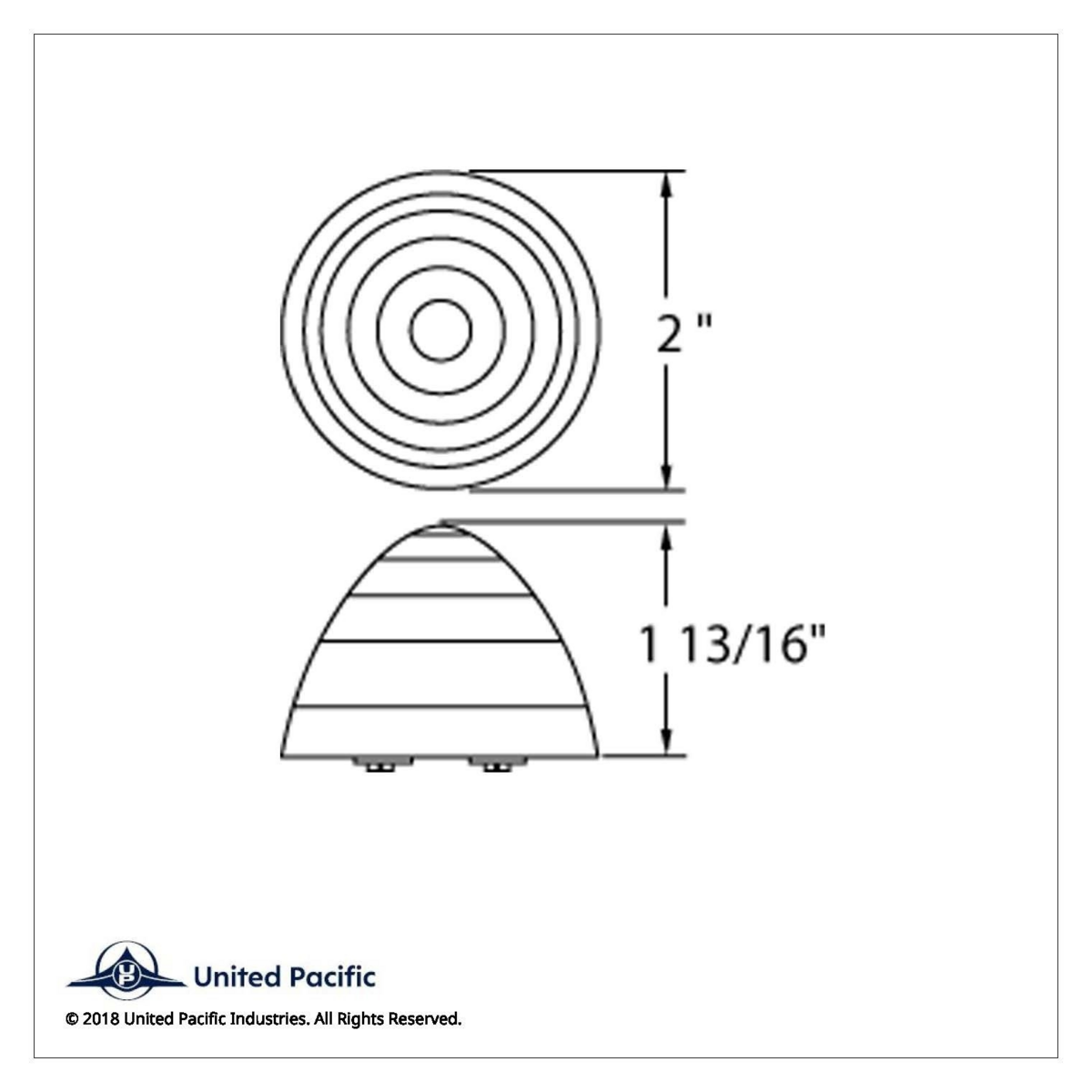 9 LED 2" Round Beehive Light (Clearance/Marker) - Amber LED/Clear Lens - Thumbnail 5