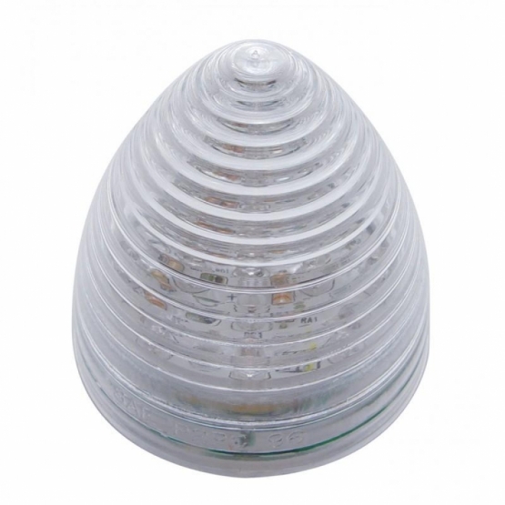 13 LED 2.5" Round Beehive Light (Clearance/Marker) - Red LED/Clear Lens - Thumbnail 2