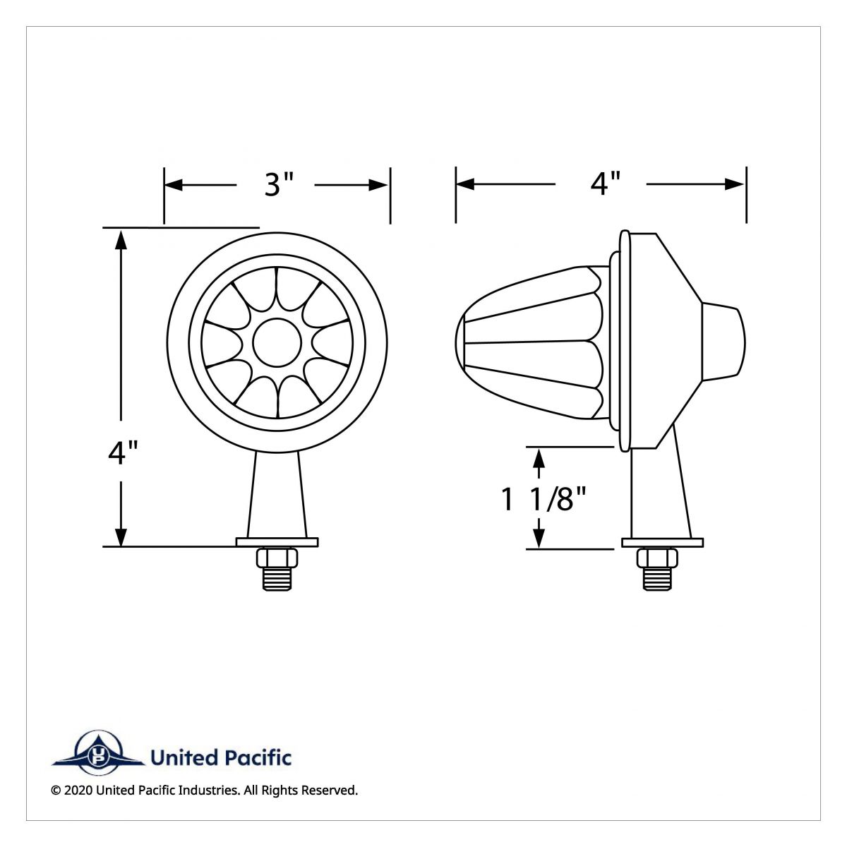 11 LED 1-1/8" Arm Watermelon Honda Light Kit - Amber LED/Clear Lens - Thumbnail 2