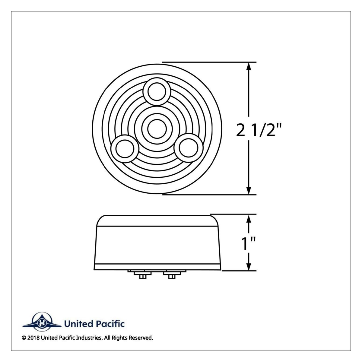 4 LED 2.5" Round Low Profile Light (Clearance/Marker) - Amber LED/Amber Lens - Thumbnail 4