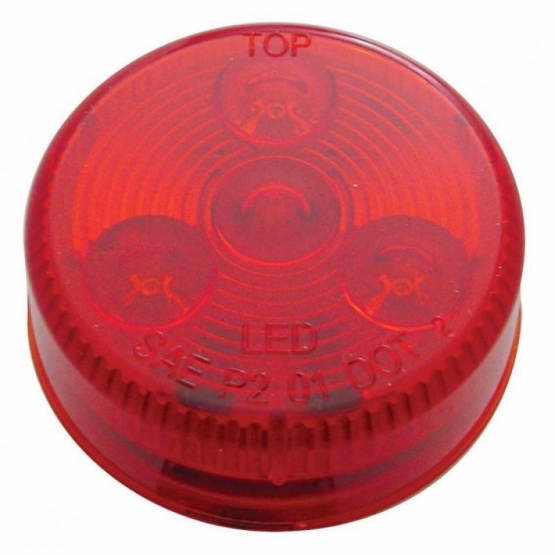 4 LED 2.5" Round Low Profile Light (Clearance/Marker) - Red LED/Red Lens (Bulk) - Thumbnail 2