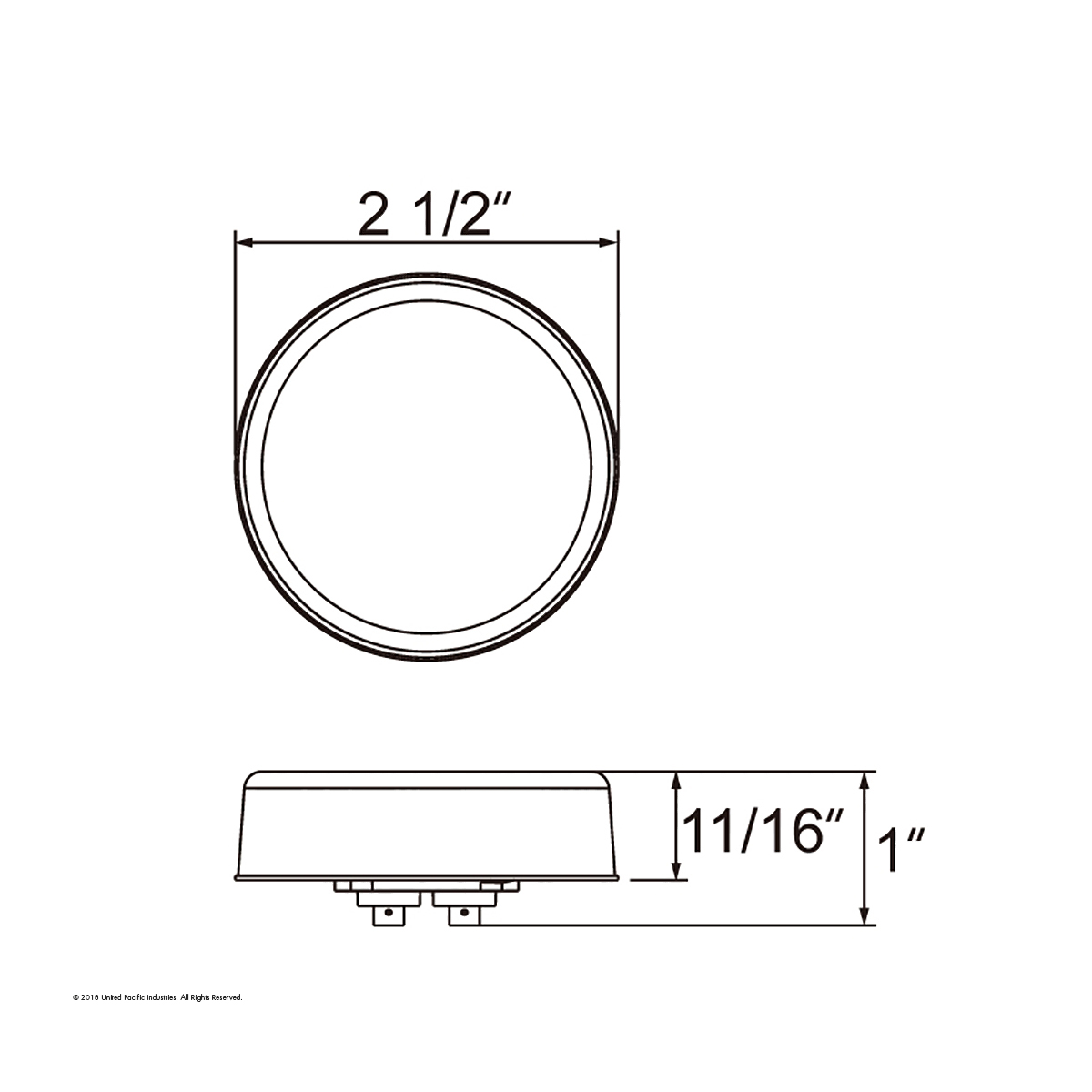 4 LED 2.5" Round Low Profile Light (Clearance/Marker) - Red LED/Red Lens (Bulk) - Thumbnail 3