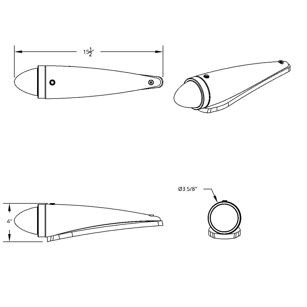 13 LED Beehive Truck-Lite Style Cab Light Kit - Amber LED/Amber Lens - Thumbnail 3
