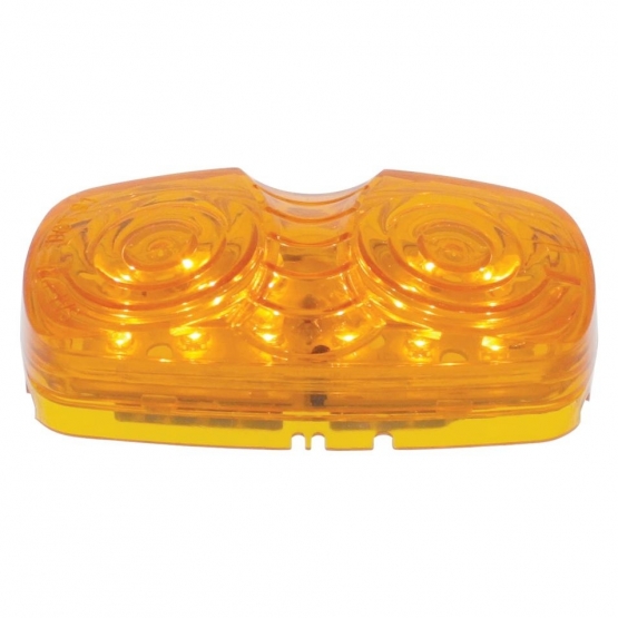 12 LED 4" X 2" Rectangular Light (Clearance/Marker) - Amber LED/Amber Lens - Thumbnail 2