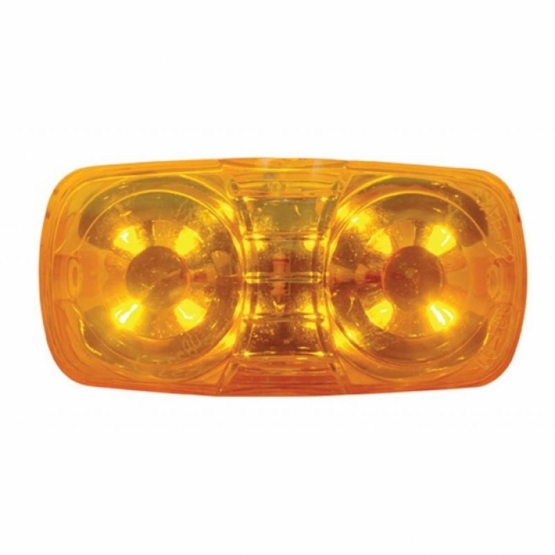 12 LED 4" X 2" Rectangular Light (Clearance/Marker) - Amber LED/Amber Lens (Bulk)