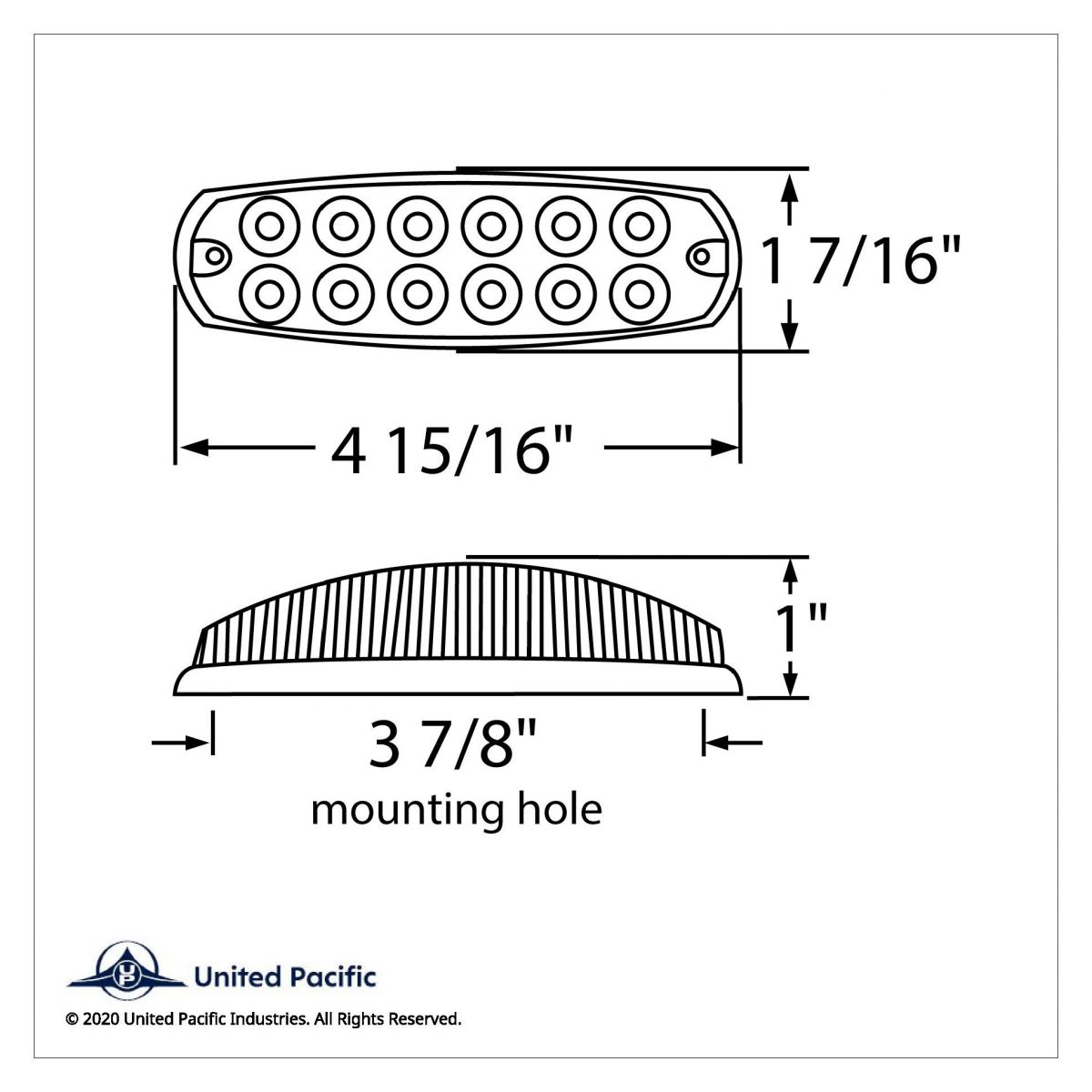 12 Amber LED Reflector Rectangular Light (Clearance/Marker) -Amber Lens (Bulk) - Thumbnail 4