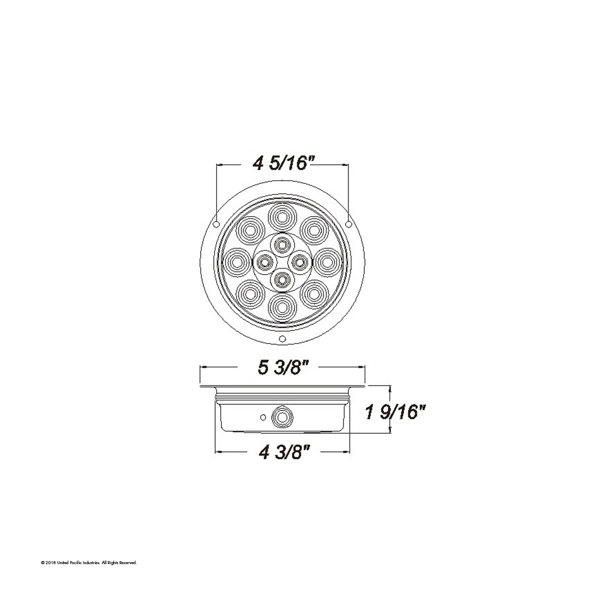 12 LED 4" Round Flange Mount Light (Stop, Turn & Tail) - Red LED/Clear Lens - Thumbnail 2