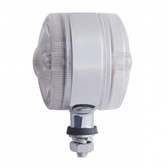 15 LED 3" Double Face Light - Amber & Red LED/Clear Lens - Thumbnail 2