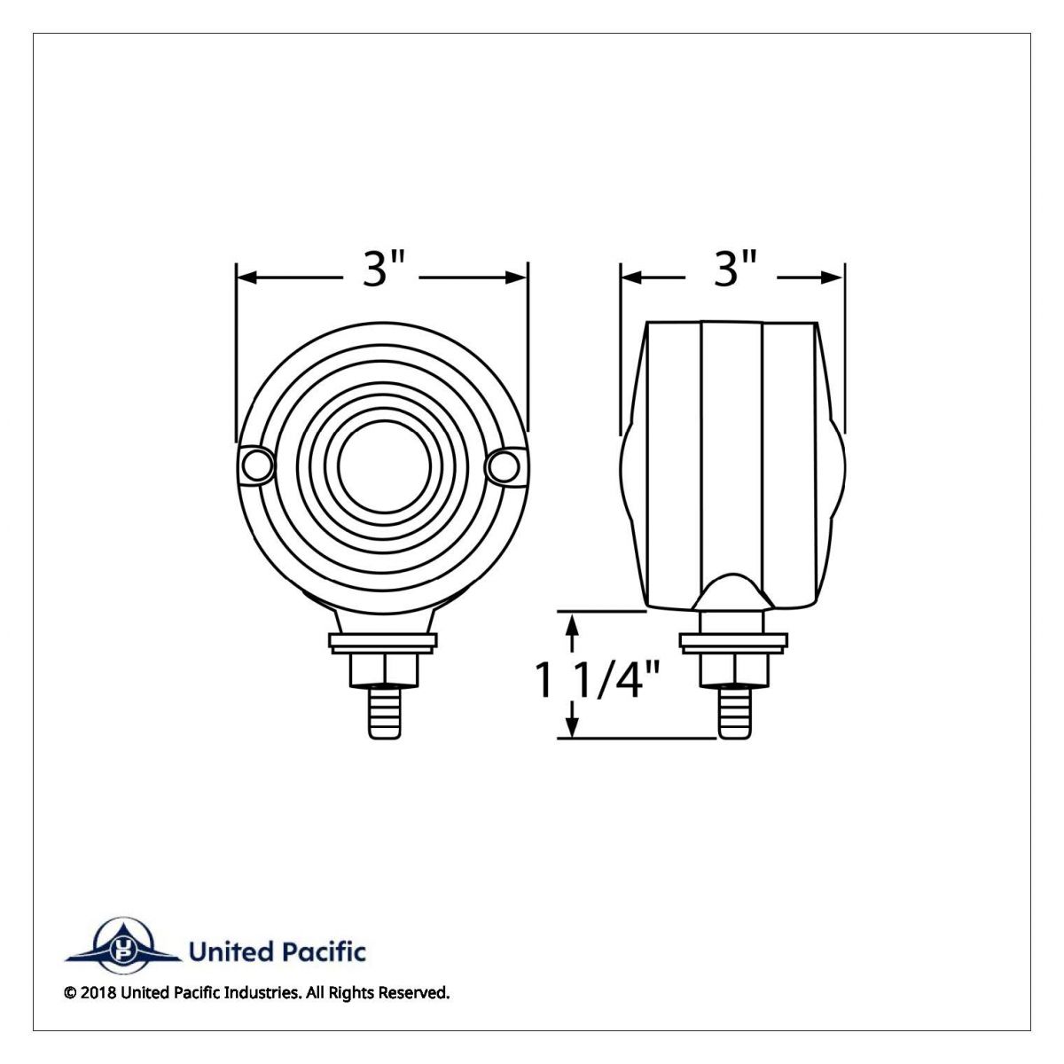 15 LED 3" Double Face Light - Amber & Red LED/Clear Lens - Thumbnail 3
