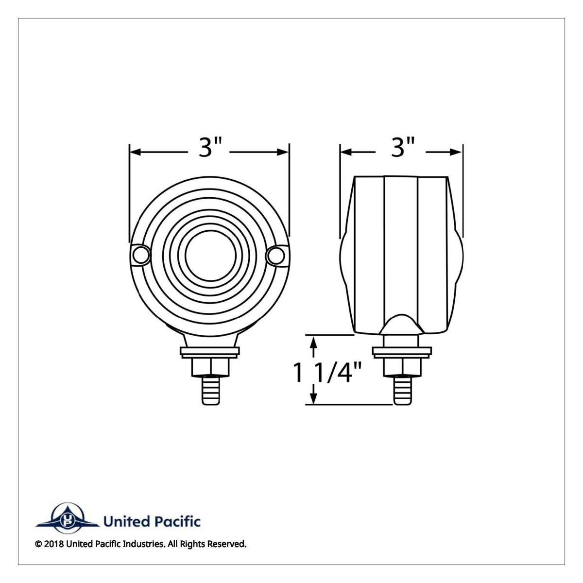 15 LED 3" Double Face Light - Amber & Red LED/Clear Lens - Thumbnail 4