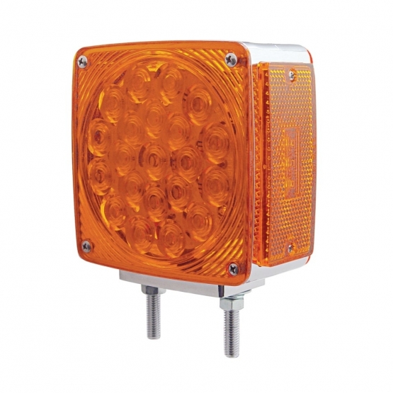 45 LED Double Stud Double Face Turn Signal Light (Driver) - Amber & Red LED/Amber & Red Lens
