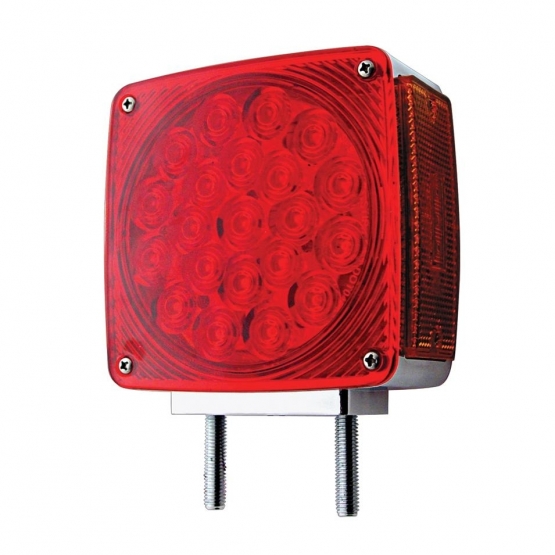 45 LED Double Stud Double Face Turn Signal Light (Driver) - Amber & Red LED/Amber & Red Lens - Thumbnail 5