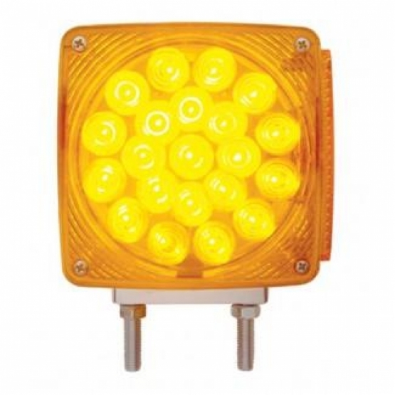 45 LED Double Stud Double Face Turn Signal Light (Passenger) - Amber & Red LED/Amber & Red Lens - Thumbnail 2
