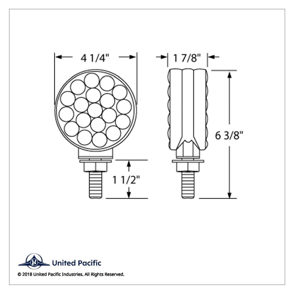 42 LED Double Face Turn Signal Light - Amber LED/Amber Lens - Thumbnail 3
