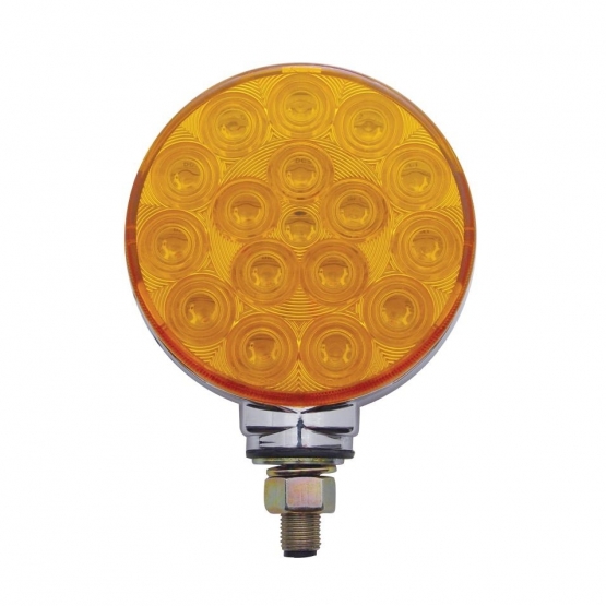 34 LED Single Stud Reflector Double Face Turn Signal Light - Amber & Red LED/Amber & Red Lens - Thumbnail 3