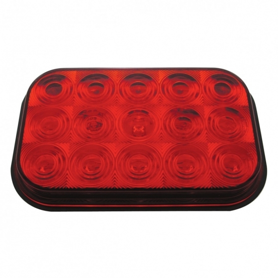 15 LED Rectangular Light (Stop, Turn & Tail) - Red LED/Red Lens - Thumbnail 3